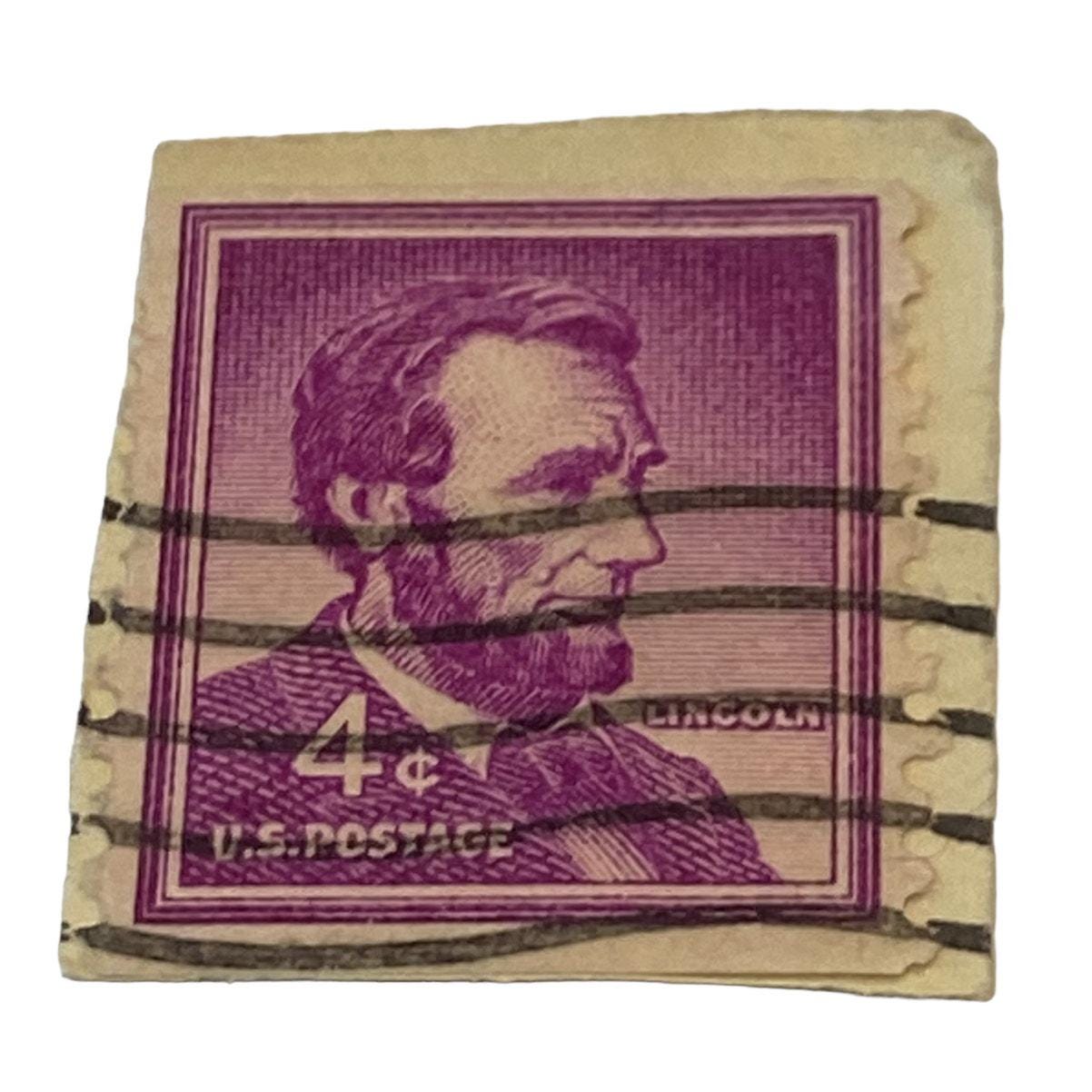 Abraham Lincoln Purple 4 Cent Stamp - Etsy display picture 1