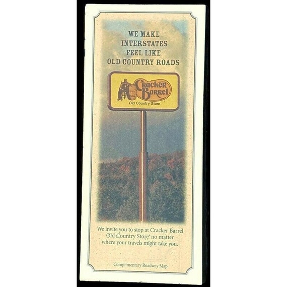 Cracker Barrel Map of Locations 1998 Vintage Ephemera Etsy
