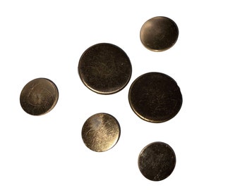 Shank Buttons Apparel Set 6 Gold Tone Metal Plastic Flat Suit Shirt Coat