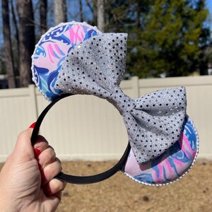 Lilly Pulitzer, Disney Collab, custom headbands, women’s, NWOT Lilly Pulitzer Minnie Ears - Etsy main image 2