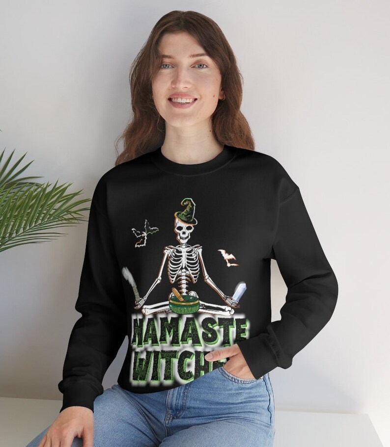 Funny Halloween Sweatshirt. Red Blue Black Yoga Halloween Etsy