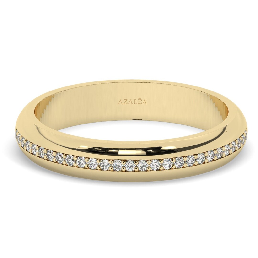 Diamond Wedding Band / 14k 10k 18k Gold Half Eternity Channel Set ...
