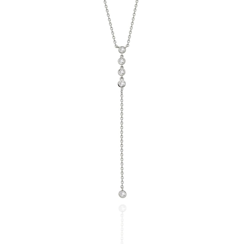 Diamond Lariat Necklace / 14kgold and Diamond Lariat Necklace - Etsy