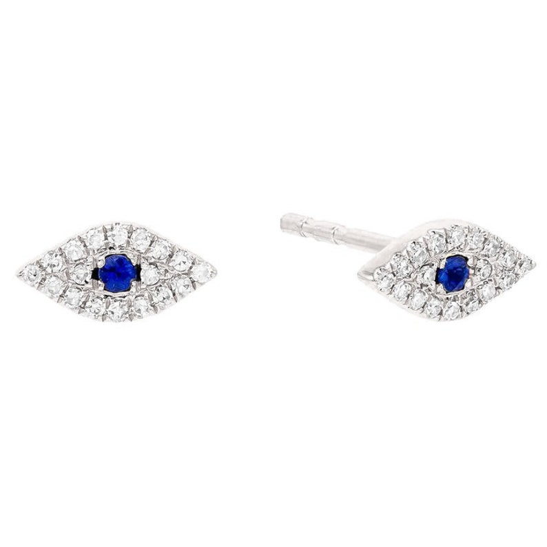 Sabrina Designs 14K Gold Choice of Gem & Diamond Evil Eye Stud Earrings main image 1