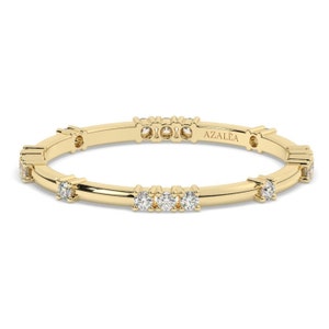 Diamond Stacking Ring / 14k Gold Round Diamond Eternity Band / Round Diamond Stacking Ring / Dainty Stacking Ring / Anniversary Gift