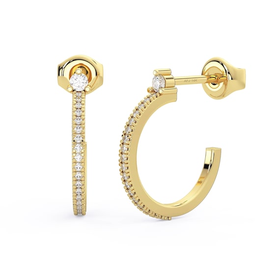 Hoop gold hotsell diamond earrings