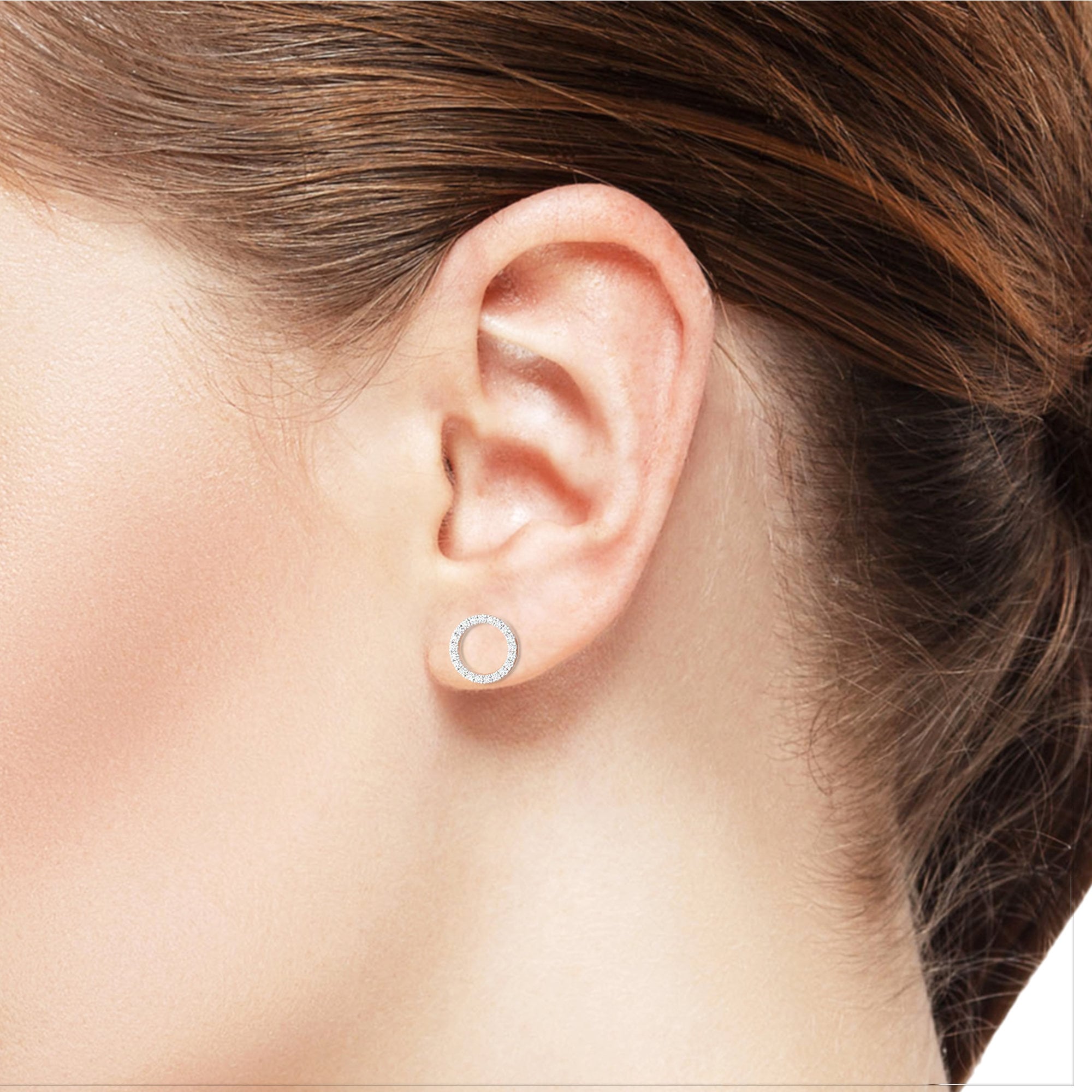 Diamond circle studs discount