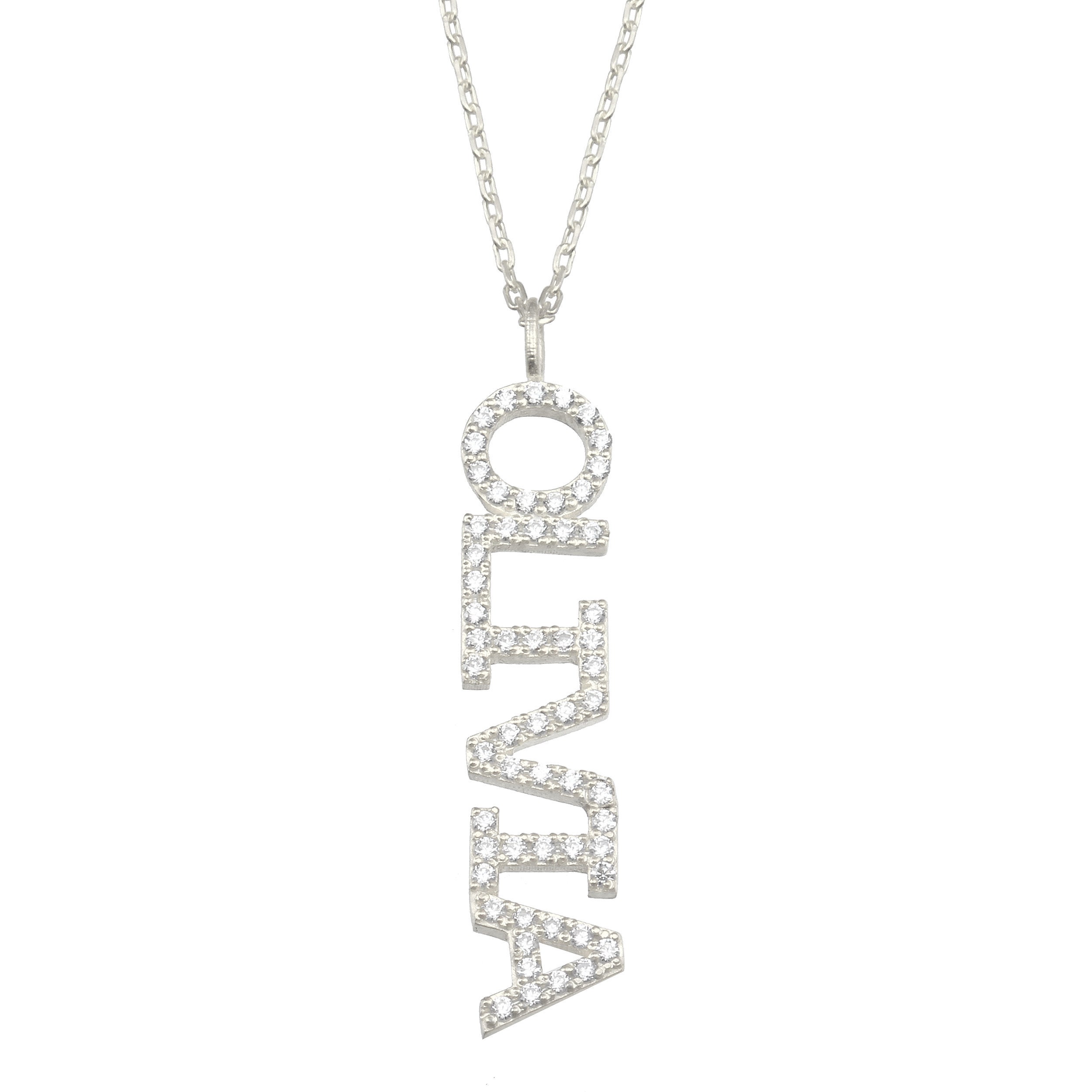 Diamond Name Necklace / 14k Personalized Diamond Name Necklace Etsy