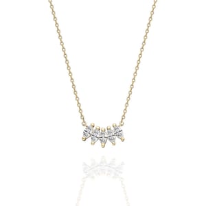 Marquise Diamond Necklace / 14k Gold and Marquise Diamond Necklace / Dainty Diamond Necklace /Diamond Gift