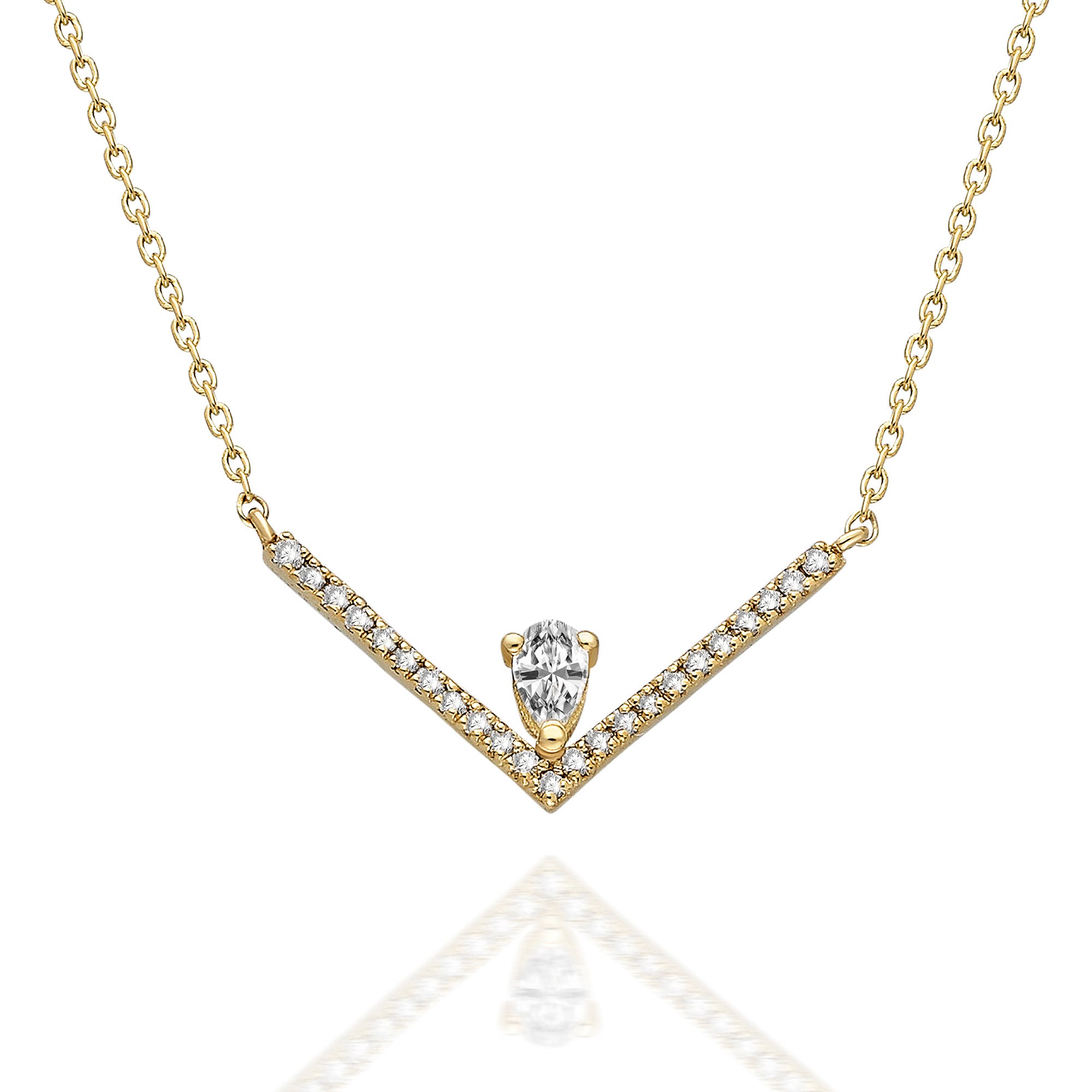 Chevron diamond best sale necklace