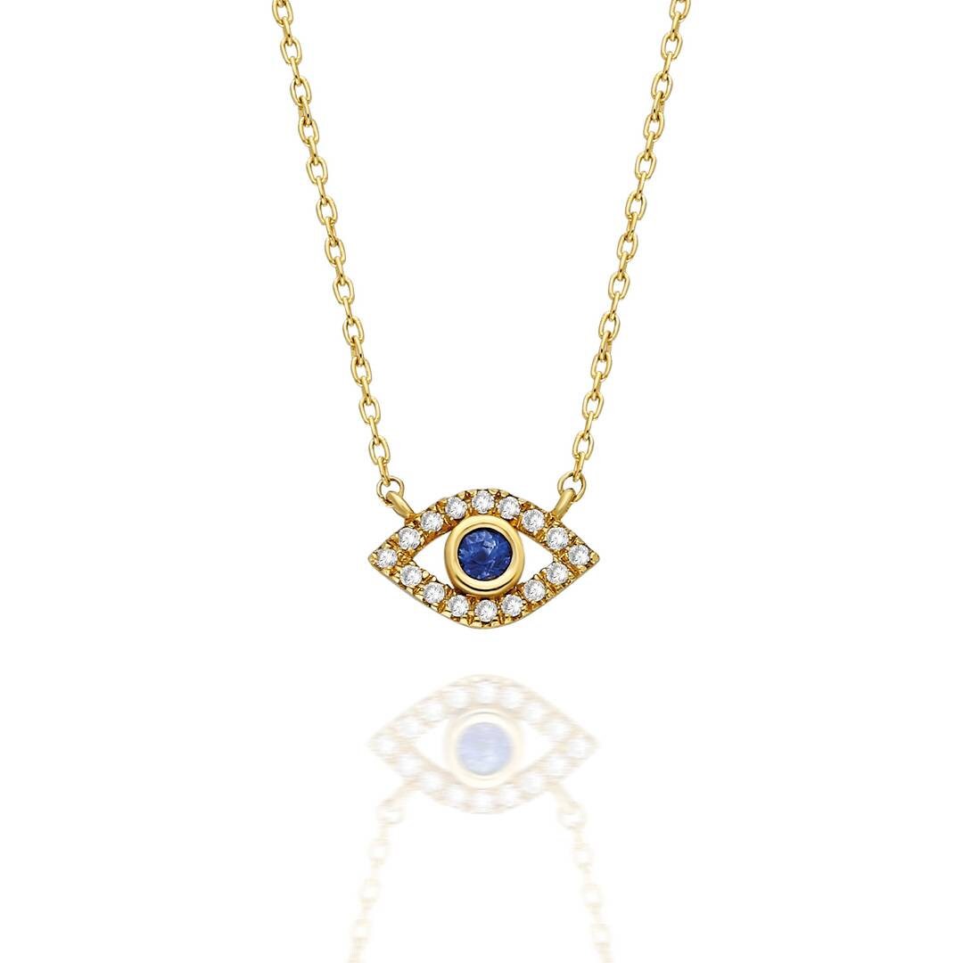14 Karat Sold Gold Evl Eye Charm | Glass Evl Eye 14 Karat Sold Gold