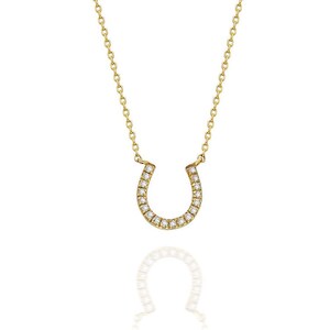 Gold diamond horseshoe necklace Clearance