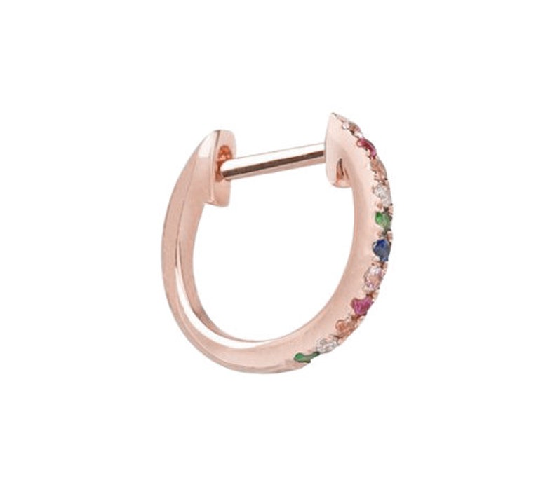 Rainbow Hoop Earrings 14k Gold Multi Color Hoop Earrings Anniversary Gift Birthday Gift Graduation Gift Bridal Gift Wedding Gift