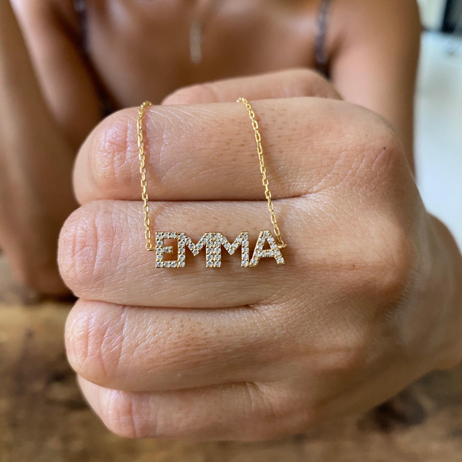 Diamond Name Bracelet / 14k Personalized Diamond Name Bracelet Etsy