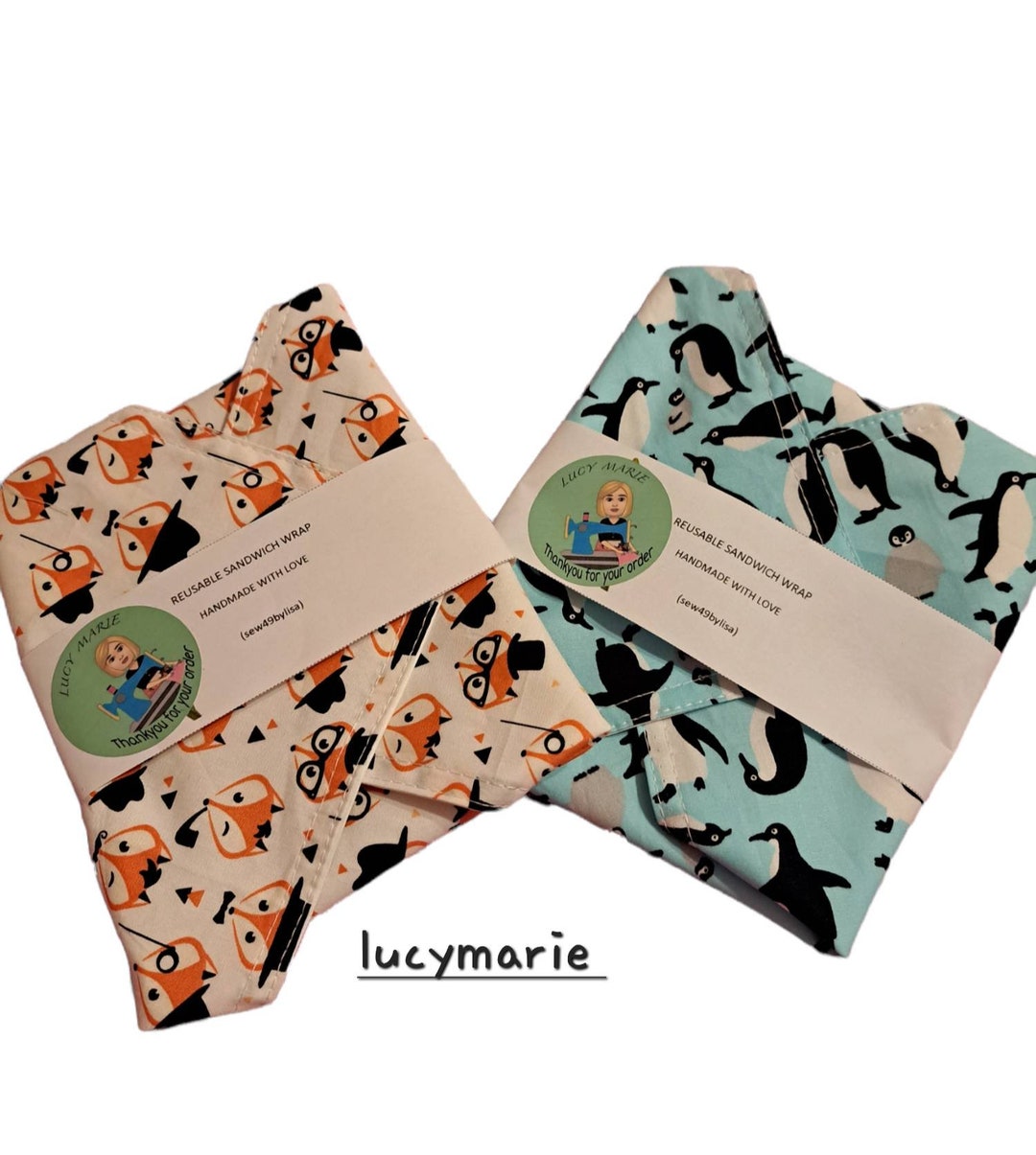 Reusable Sandwich Wrap Uksandwich Wrap With Velcroboc N Roll Etsy UK