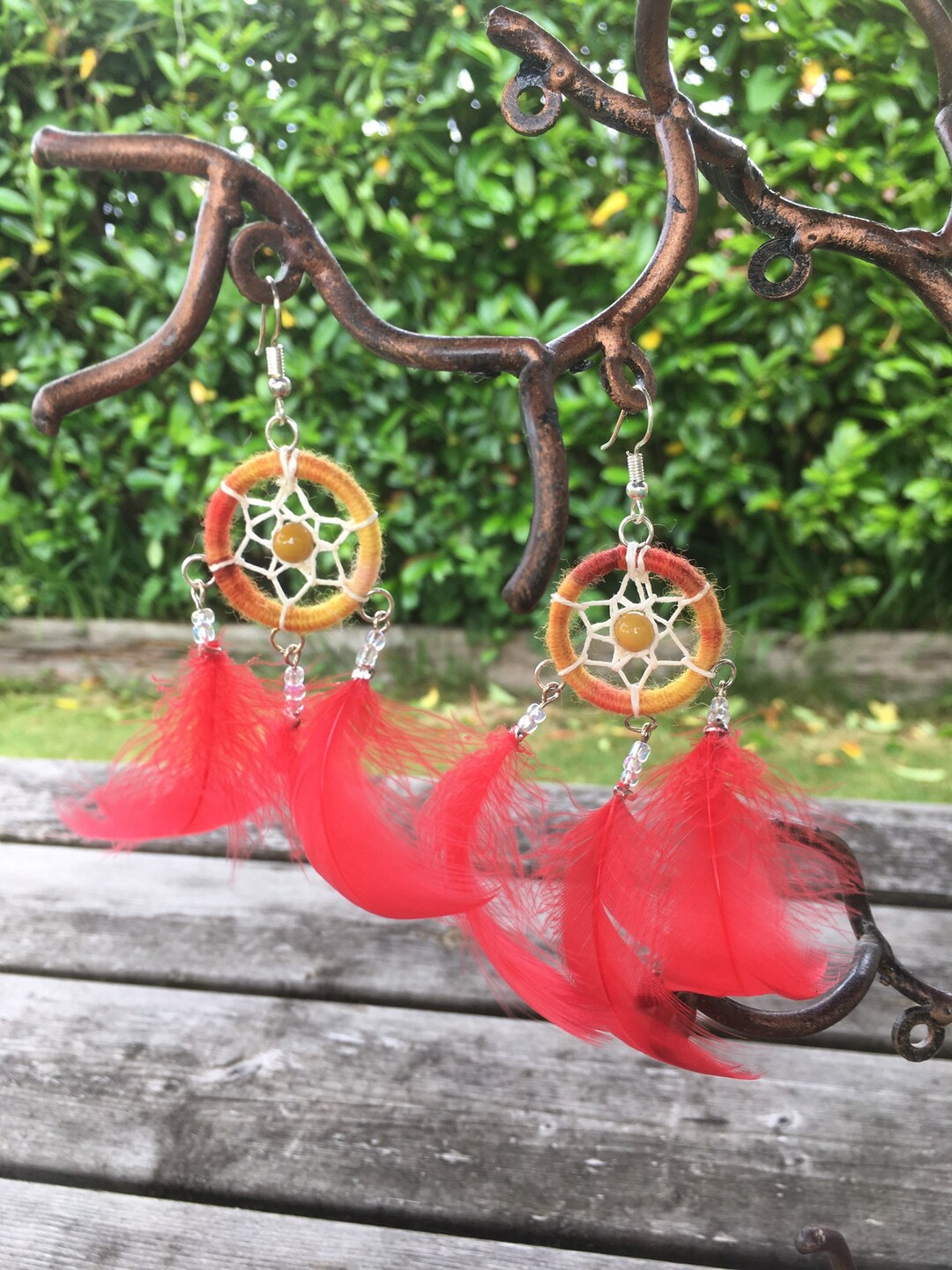 Dream Catcher Gemstone Earrings Etsy