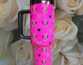 40oz  Laser Engraved Minnie Pattern Tumbler (slight imperfection)