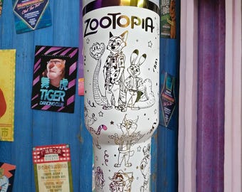 40oz  Laser Engraved Zootopia Tumbler
