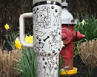 40oz  Laser Engraved 101 Dalmations Tumbler