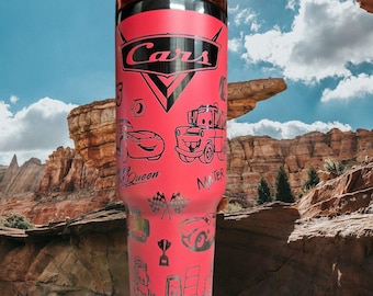 40oz  Laser Engraved Cars Tumbler