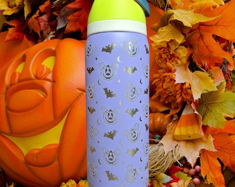 32oz Laser Engraved Mickey Pumpkin and Bat Tumbler (Small Imperfection)