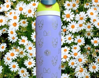 32oz Laser Engraved Daisy tumbler