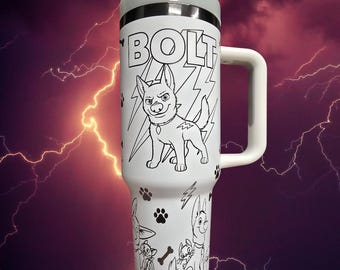 40oz  Laser Engraved Bolt Tumbler