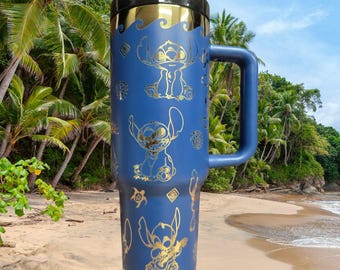 40oz Laser Engraved Stitch Tumbler