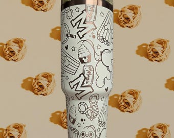40oz  Laser Engraved Disney Snacks