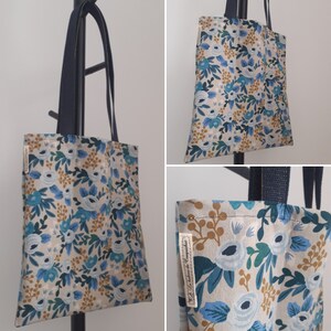 Tote-bags Roses Anglaises Bleu