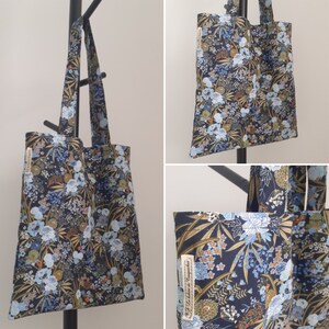 Tote-bags Bleu foncé Fleurs