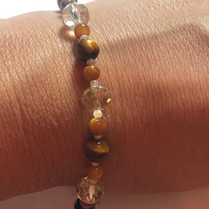 Tiger Eye Tiger’s Eye and Carnelian Toggle Bar Closure Bracelet 7”