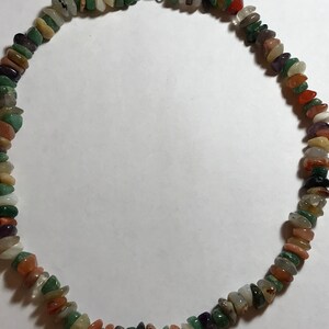 Mixed Chipped Stone Amethyst Turquoise Quartz Jade Tigers Eye 22.5” Necklace