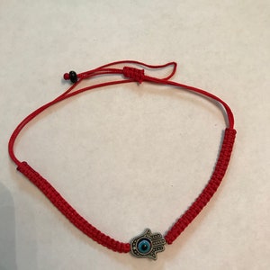 Hamsa Hand Red Braided Adjustable Bracelet