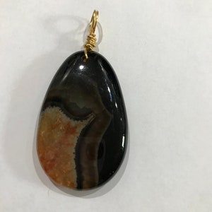 Polished and Tumbled Mahogany Obsidian Pendant