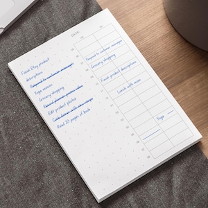 Sticky Time Blocking Notepad Daily Planner with Brain Dump & Agenda | Minimal Schedule Pad with 50 Sheets 4&quot;x6” | Daily Timeboxing Planner