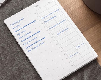 Time Blocking Sticky Notepad: Daily Minimal Planner (4"x6", 50 Sheets)