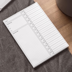 Agenda quotidien Timeboxing Bloc-notes de 50 feuilles Bloc-notes autocollant Notes de productivité Liste de choses à faire Gestion du temps Blocage du temps toutes les demi-heures