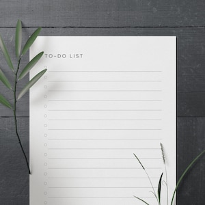 Lista de Tarefas para Imprimir - Lista de Tarefas Diárias Simples em PDF | Lista de Verificação Minimalista para Imprimir | A4, A5, Carta, Meia Carta | Download Digital Instantâneo