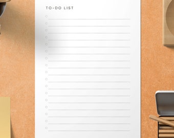 シンプルなToDoリスト（印刷可能）：ミニマリストチェックリスト（A4、A5、レター、ハーフレター）（デジタルダウンロード）