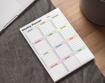 Bloc-notes pour agenda hebdomadaire : liste de contrôle hebdomadaire non datée, petit bloc-notes pour la liste des tâches