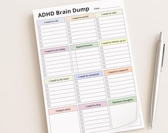 ADHD Daily Planner Pad: Pastel Checklist Notepad (4"x6", 50 Sheets)