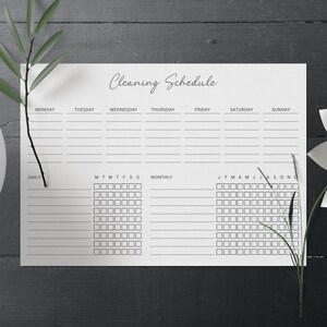 Printable Cleaning Schedule Daily, Weekly, Monthly Cleaning Checklist ...