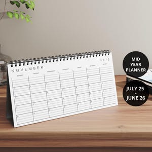 2025-2026 Tischkalender | Standing Flip Planner | Juli 2025 – Juni 2026 | Monatlicher Organizer | Spiralbindung | Montag Start | Größe: