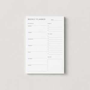 Small Weekly Planner Notepad, Minimalist Planning Pad with Agenda & To Do List