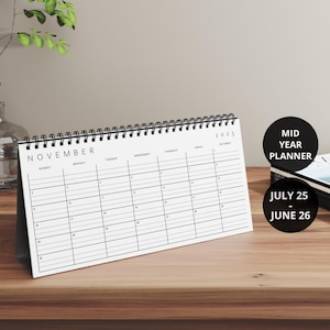 2025-2026 Bureaukalender | Staande kalender | Maandplanner | Bureaubladorganizer | Juli 2025 - juni 2026 | Kleine kalender met lijnen
