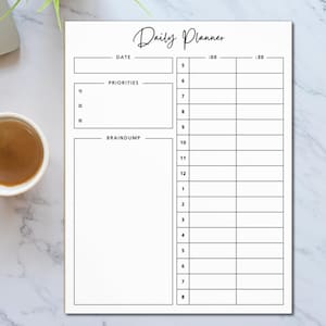 Timeboxing Planner Notepad | Daily Planner Pad with Tear Off Sheets Letter Size 8.5x11&quot; Large Note Pad | Half-Hourly Schedule