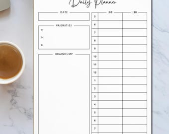 Timeboxing Daily Planner Notepad: Tear-Off Sheets, Half-Hourly Schedule