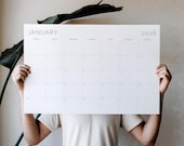 Large Monthly Calendar 2026, Printable Wall Planner Landscape (PDF & JPG)