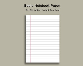 College Ruled Paper Etsy